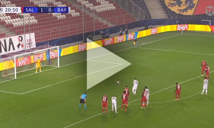 Lewandowski pewnie z karnego na 1-1 ze Salzburgiem [VIDEO]